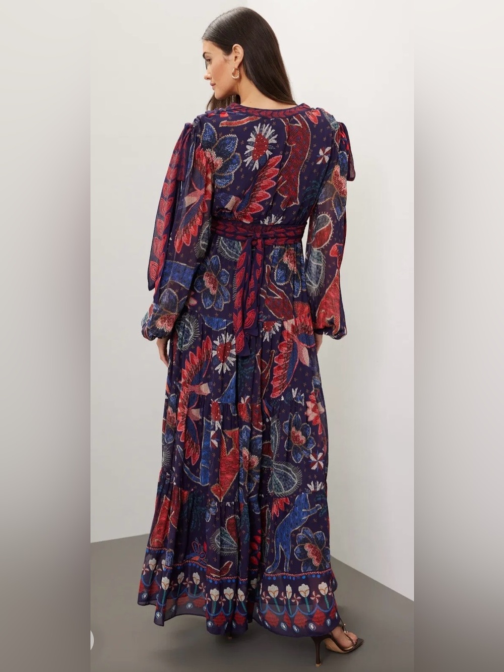 FARM Rio Black Maxi Dress with Multicolor Paisley Print - Picture 2 of 11